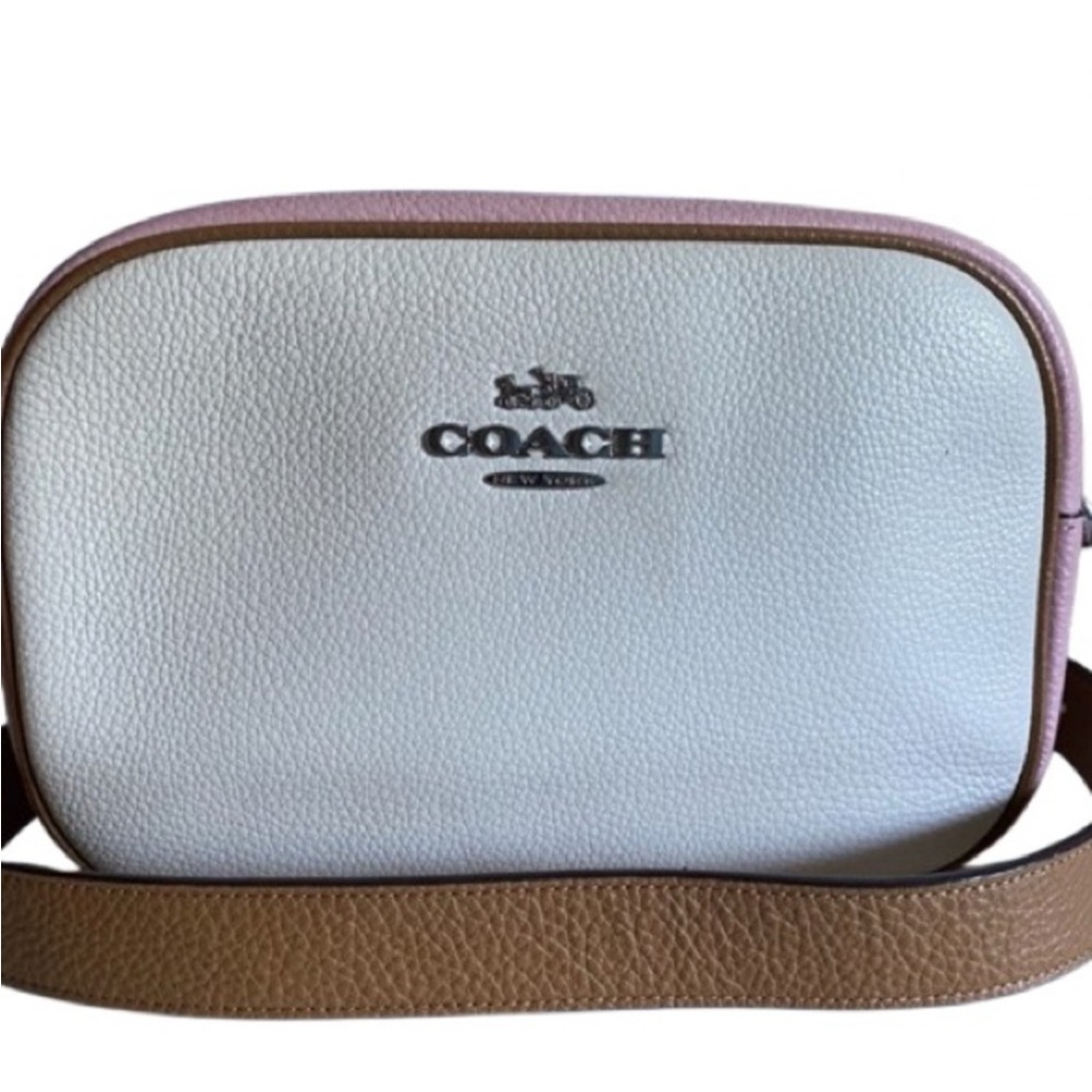 Coach CF482 Jamie Camera Bag in Pink & Cream Color Block
